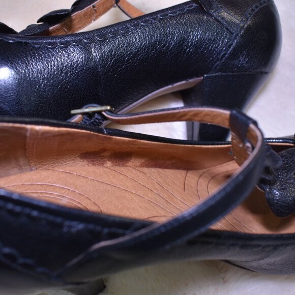 Clarks Indigo Black Leather Mary Jane Heels Size 9 Comfort Dress Shoes - Picture 12 of 13